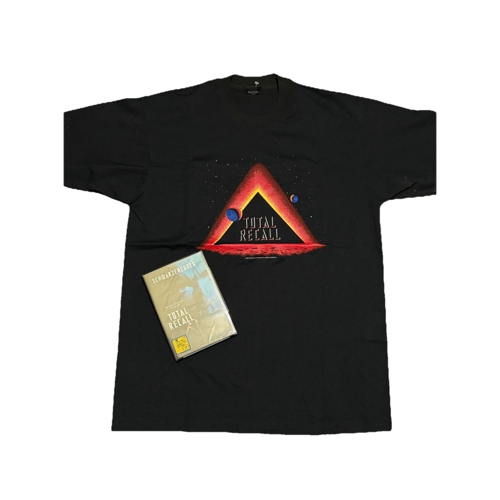 Vintage 90s Total Recall Arnold Schwarzenegger‎ Promo T-Shirt XL W/ Sealed Movie